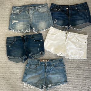 Lot 5 cutoff denim shorts Current/Elliott Rag & Bone Juicy Couture DL 1961 Levis